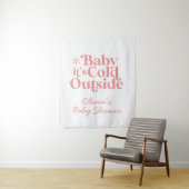 Tenture Baby It's Cold Outside Retro Baby shower Welcome (En situation)
