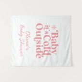 Tenture Baby It's Cold Outside Retro Baby shower Welcome (Devant (Horizontal))