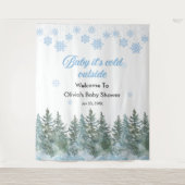 Tenture Baby It's Cold Outside Winter Baby Shower Backdrop (Devant)