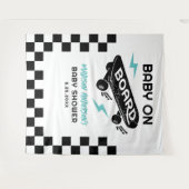 Tenture Baby on Board Skateboard Baby Shower Backdrop  (Devant (Horizontal))