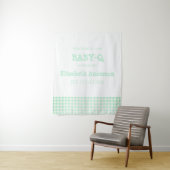 Tenture Baby-Q Mint Green Gingham Baby Shower (En situation)