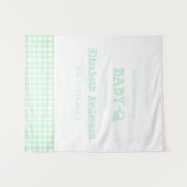 Tenture Baby-Q Mint Green Gingham Baby Shower (Devant (Horizontal))