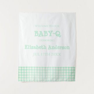Tenture Baby-Q Mint Green Gingham Baby Shower