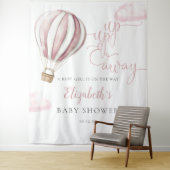 Tenture Baby shower à air chaud rose - fond photo (En situation)