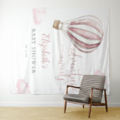 Tenture Baby shower à air chaud rose - fond photo (En situation (horizontale))