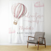 Tenture Baby shower à air chaud rose - fond photo (En situation)