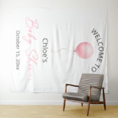 Tenture Baby shower à ballets roses (En situation (horizontale))