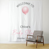 Tenture Baby shower à ballets roses (En situation)