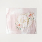 Tenture Baby shower à fleurs rose vif classique en toile d (Devant (Horizontal))