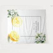 Tenture Baby shower à thème citron - fond photo (Devant (Horizontal))