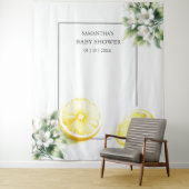Tenture Baby shower à thème citron - fond photo (En situation)