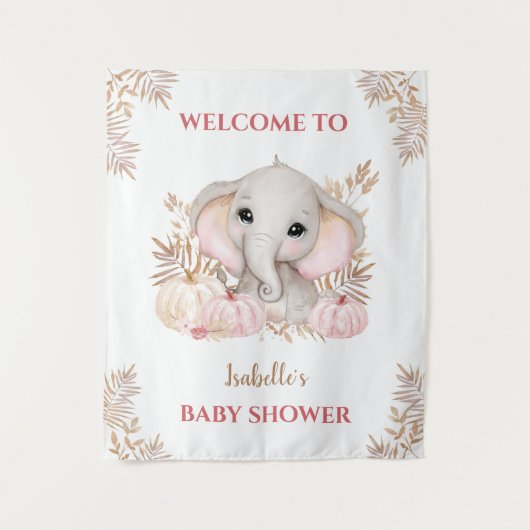 Tenture Baby shower Affiche de bienvenue d'éléphant de aut (Devant)