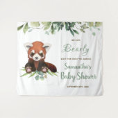 Tenture Baby shower Affiche de bienvenue mignonne Ours Pan (Devant (Horizontal))