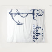Tenture Baby shower Ancre nautique blanc (Devant (Horizontal))