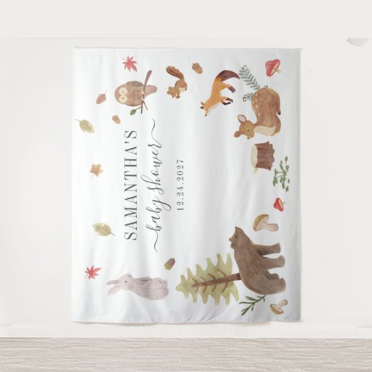 Tenture Baby shower Animaux de forêt Contexte Photo Prop (Devant)