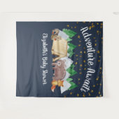 Tenture Baby Shower Animaux de la Forêt Rustique (Devant (Horizontal))