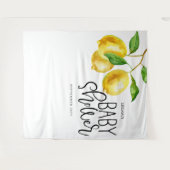 Tenture Baby Shower aquarelle au citron (Devant (Horizontal))
