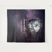 Tenture Baby Shower Aquarelle Dans la Lune (Devant (Horizontal))