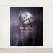 Tenture Baby Shower Aquarelle Dans la Lune (Devant)