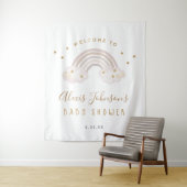 Tenture Baby shower arc-en-ciel Boho (En situation)