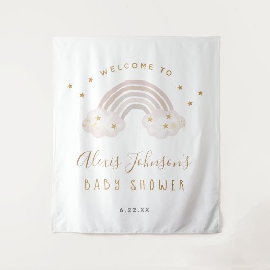 Tenture Baby shower arc-en-ciel Boho (Devant)