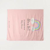 Tenture Baby Shower Arc-en-Ciel Mignon C'est une Fille Ros (Devant (Horizontal))