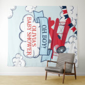 Tenture Baby Shower Avion Rouge (En situation (horizontale))