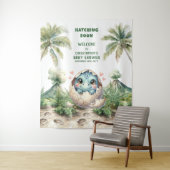 Tenture Baby shower Bannière éclosion Bientôt Dinosaure Bl (En situation)