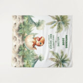 Tenture Baby shower Bleu Cute Dino Arrière-plan Hatching B (Devant (Horizontal))