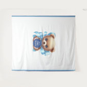 Tenture Baby shower bleu Teddy Bear (Devant (Horizontal))
