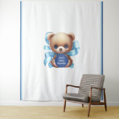 Tenture Baby shower bleu Teddy Bear (En situation)