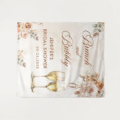 Tenture Baby Shower Bohème Floral et Champagne (Devant (Horizontal))