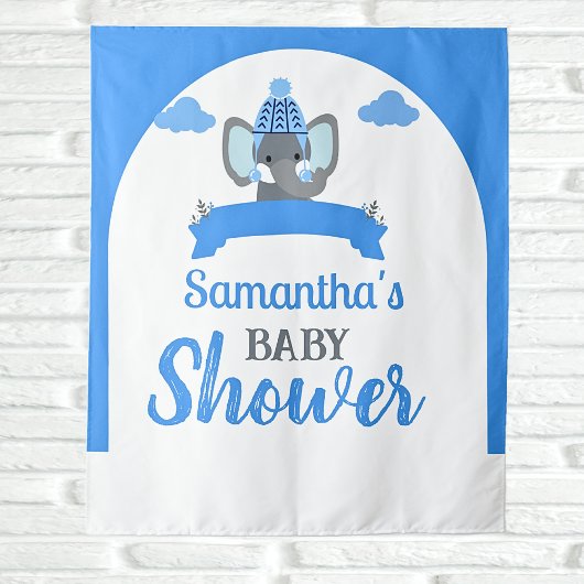 Tenture Baby shower Boho Elephant Rustique Contexte