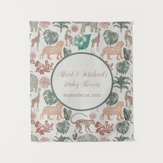 Tenture Baby shower Boho Jungle Safari (Devant)