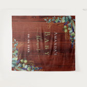 Tenture Baby Shower bois marron eucalyptus verdure rustiqu (Devant (Horizontal))