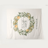 Tenture Baby shower botanique d'agrumes d'orange rustique (Devant (Horizontal))
