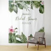 Tenture Baby Shower Botanique Feuilles Tropicales Aquarell (En situation)