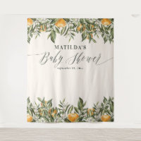 Baby shower botanique orange rustique et agrumes
