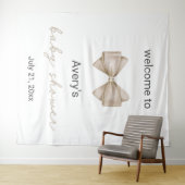Tenture Baby shower Bow beige (En situation (horizontale))