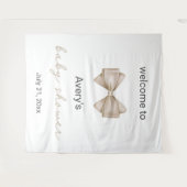 Tenture Baby shower Bow beige (Devant (Horizontal))