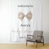 Tenture Baby shower Bow beige (En situation)