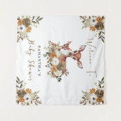 Tenture Baby shower Cerf Bois Rustique (Devant (Horizontal))