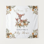 Tenture Baby shower Cerf Bois Rustique (Devant)
