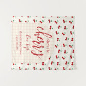 Tenture Baby shower cerises (Devant (Horizontal))