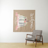 Tenture Baby shower Citrouille blanc Automne Bienvenue (En situation (horizontale))