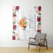 Tenture Baby shower citrouille bordeaux automnal (En situation)