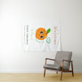 Tenture Baby Shower Clémentine Orange Fruit (En situation (horizontale))