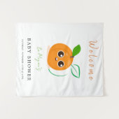 Tenture Baby Shower Clémentine Orange Fruit (Devant (Horizontal))