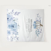 Tenture Baby shower Courge Fleurie Bleu Poussiéreux (Devant (Horizontal))
