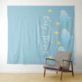 Tenture Baby shower Cute Bleu Photo Boot Arrière-plan (En situation (horizontale))